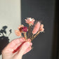 Dried Flower Hair Bobby Pins, Hair Accessories, Light Pink, Mauve, set of 5