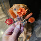 Dried Flower Hair Bobby Pins, Hair Accessories, Rust, Burnt Orange , set of 5