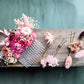 Dried Flower Hair Comb, Mauve, Magenta, White and Pink, Hair Accessories