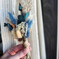 Boho boutonniere, dried wedding flowers, lapel flower, groom's pin on, groomsmen boutonniere, Terracotta, pampas grass, ivory, dusty blue,