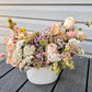 Light Pink and White Oval Vase, Large Size (Colorful Everlasting Botanical, Dried Flower Vase)