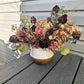 Maroon & Ivory, XL , Unique, Hydrangea and Rose (Colorful Everlasting Botanical, Dried Flower Vase)
