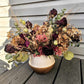 Maroon & Ivory, XL , Unique, Hydrangea and Rose (Colorful Everlasting Botanical, Dried Flower Vase)