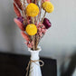 Dried Flower Bud Vase Bundle, Magenta,Pink and Yellow Vintage Hoosier Bud Vase