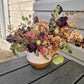 Maroon & Ivory, XL , Unique, Hydrangea and Rose (Colorful Everlasting Botanical, Dried Flower Vase)