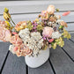 Light Pink and White Oval Vase, Large Size (Colorful Everlasting Botanical, Dried Flower Vase)