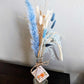 Dried Flower Bud Vase Bundle, Light Blue, White, Natural, Vintage Hoosier Bud Vase