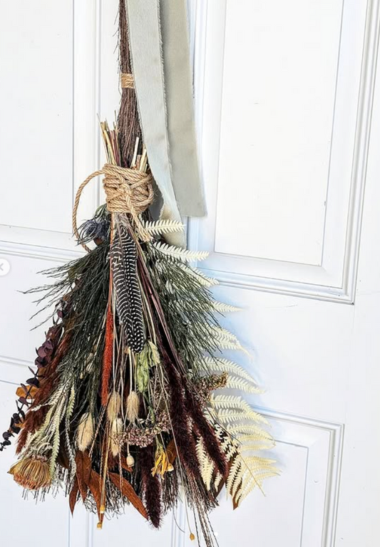 Dried Botanical Broom , Floral Kitchen Decor