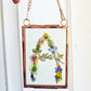"A" initial pressed flower Mini frame, vintage rose gold