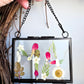 "MA" initial pressed flower Mini frame, vintage  black