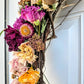 Custom, Garden grown and dried floral wreath, Pink, Yellow and Magenta